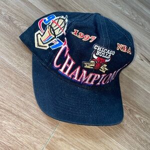 Vintage Logo Athletic 97’ Chicago Bulls Championship SnapBack Hat.